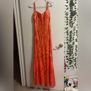 orange prom dress